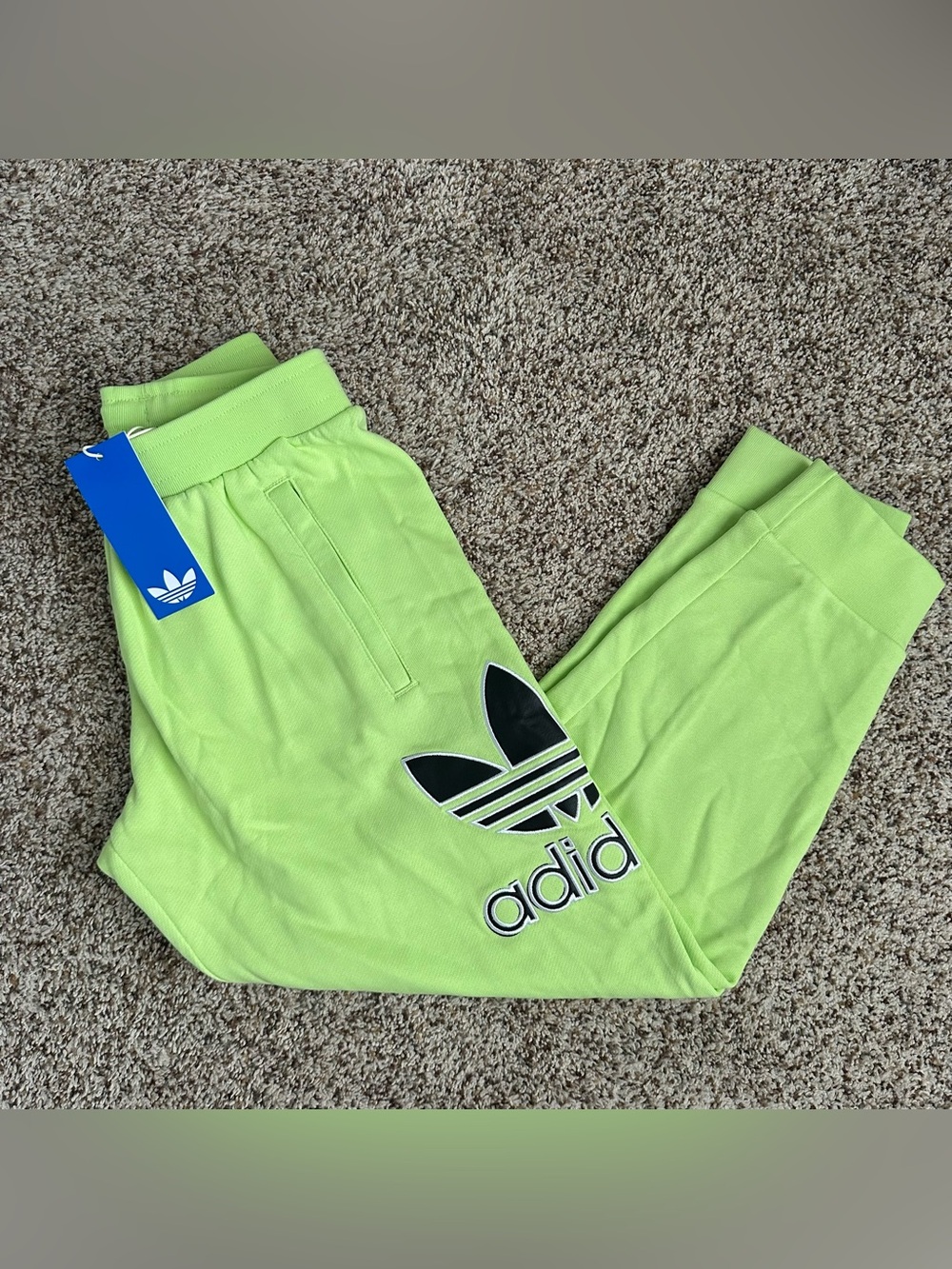 Adidas Trefoil Sweatpants Like Green Youth Small 9-10 Years